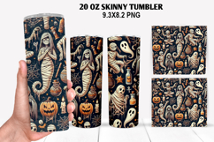 Halloween Skinny Tumbler 20oz Wrap Design, Halloween Tumbler Product Image 1