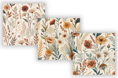 Boho Wildflowers Seamless Pattern, Chic Botanical Product Image 4