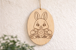 Easter bunny laser cut engraving digital file line art vecto Product Image 4