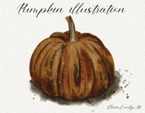 Watercolor Pumpkin Illustration PNG | Hand Painted Fall Clip Product Image 10