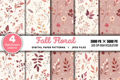 Fall Floral Digital Pattern JPG Product Image 1