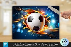 Football With Fire Cutting Board Sublimation Design Product Image 1