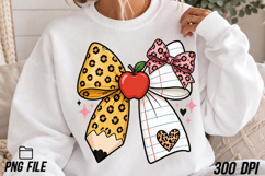 Teacher Pencil Coquette Bow PNG Positive Sublimation Product Image 4