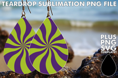 Bright Teardrop Earrings Sublimation, Funky Pattern Product Image 1