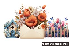 Spring Flowers Sublimation Clipart, Spring Flowers Product Image 1