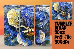 Abstract Mosaic Flower Tumbler Wrap Design 20oz Product Image 1