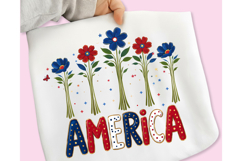 Boho Floral USA T-shirt Design, Floral America PNG, USA PNG Product Image 7