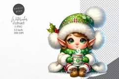 Christmas clipart, Christmas elf clipart, Elf clipart Product Image 1