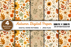 Autumn Digital Paper Backgrounds JPG Product Image 1