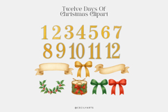 Twelve Days of Christmas Watercolor Clipart Set Product Image 3