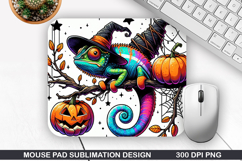 Chameleon Mouse Pad Sublimation, Halloween Mouse Pad PNG Product Image 1