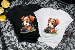 Cute Puppy playing video game SVG, Pet Clipart png Product Image 4