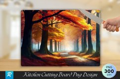 Magic Autumn Forest Walking Path Cutting Board PNG Design Product Image 1