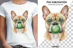 French bulldog with bubblegum png design for T-shirts Product Image 4