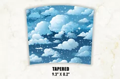 Snowy Clouds Tumbler Wrap | Winter Tumbler Wrap Product Image 4