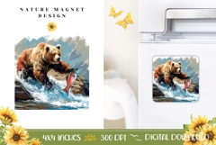 Cartoon Bear Magnet Design, Fish Magnet Template Product Image 1