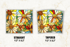 Stained Glass Daisy Flower Tumbler Wrap | 20 oz tumbler wrap Product Image 2