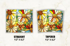 Stained Glass Daisy Flower Tumbler Wrap | 20 oz tumbler wrap Product Image 2
