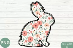 Easter Bunny PNG | Floral Bunny PNG | Easter Sublimation Product Image 2