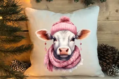 Beautiful Christmas Cow Clipart, Christmas Cow Clipart Product Image 4