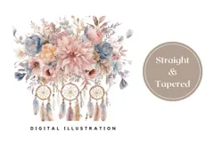 Watercolor Dream Catcher Tumbler Design, Boho Tumbler Wrap Product Image 4