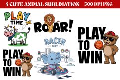Cute Animal Sublimation PNG Product Image 1