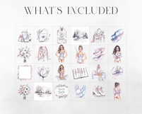 Icecapades Watercolor Clipart Set, Elegant Winter Product Image 4