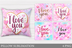Love Pillow Design. Valentines Pillow Sublimation Product Image 1