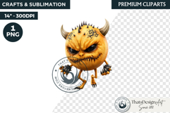 Halloween Little Monster Clipart Png, Spooky Cute Fantasy Product Image 1