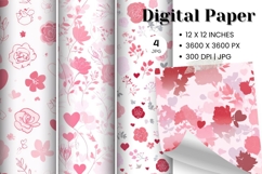Flower Pattern Background Wallpaper Digital Paper_27 Product Image 1