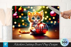 Ginger Kitten with Christmas Bauble Cutting Board PNG Product Image 1
