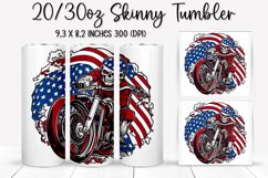 Man Skull Ride An American Flag - Sublimation Tumbler Design Product Image 1