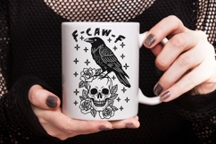 F-Caw-F Svg, Floral Skull Svg, Funny Halloween Crow Svg. Product Image 4