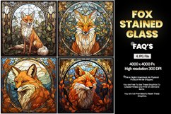 Fox Stained Glass Square Coaster - 04 Variations Product Image 2
