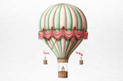 Christmas Hot Air Balloon Sublimation PNG Product Image 4
