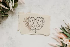 Floral polygonal heart SVG PNG EPS Product Image 4
