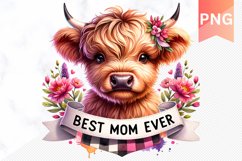Best MOM Ever Sublimation - Mother&#039;s Day Clipart PNG Design Product Image 1