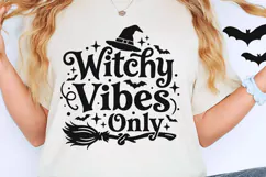 Witchy Vibes Only Svg, Halloween Witch Svg, Witch Hat Svg. Product Image 5