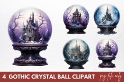 Watercolor Gothic Crystal Ball Sublimation Clipart Product Image 1
