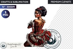 French Cancan cabaret Girl Clipart PNG, Burlesque woman Product Image 1