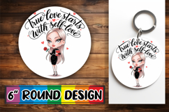 Joyful Circle Car Coaster Design PNG, Love Woman Product Image 1