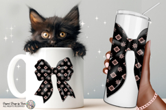 Black Floral Bow PNG Chic Fashion Ribbon Elegant Design PNG Product Image 2