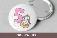 Birthday number fifth birthday party angel kawaii clipart Product Image 4
