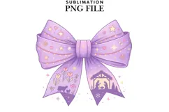 Purple Christmas bow png design for T-shirts Product Image 1