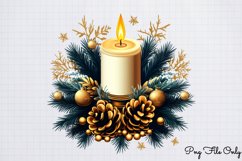 Golden Christmas Decor Clipart Bundle PNG Product Image 7