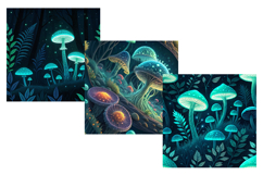 Autumn Bioluminescence Seamless Pattern, Digital Paper Product Image 4