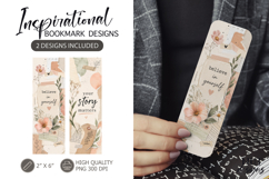 Soft Floral Bookmarks Inspirational Quote aesthetic bookmark Product Image 1