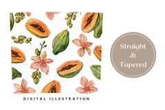 Watercolor Papaya Tumbler Design, Papaya Fruit Tumbler Wrap Product Image 4