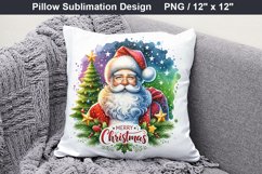 Merry Christmas - Christmas Santa pillow Sublimation Design Product Image 5