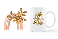 Watercolor retro flowers clipart. Product Image 4